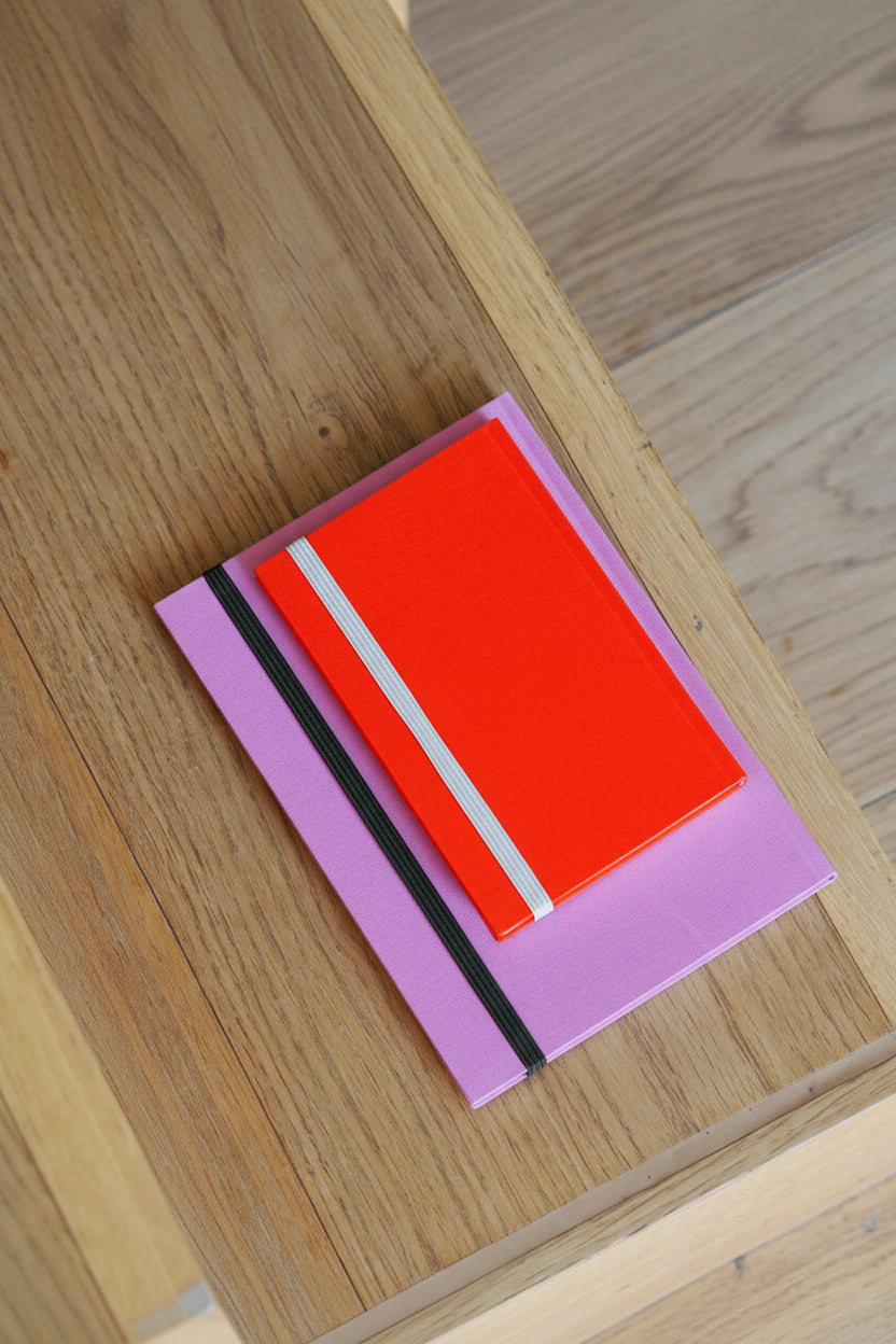 Colorful notebook on a wooden surface