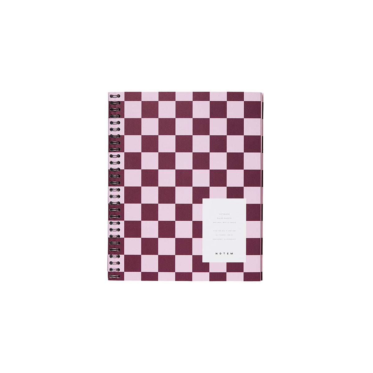 Nela Notebook, Large - Bordeaux Check – NOTEM Studio