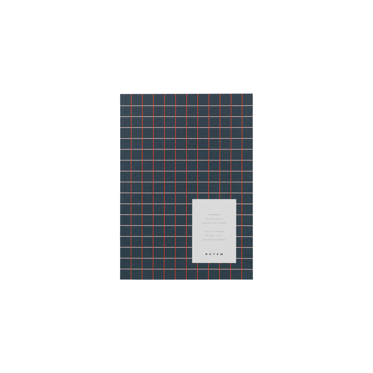 Carnet NOTEM Vita, format moyen - Grille bleu foncé