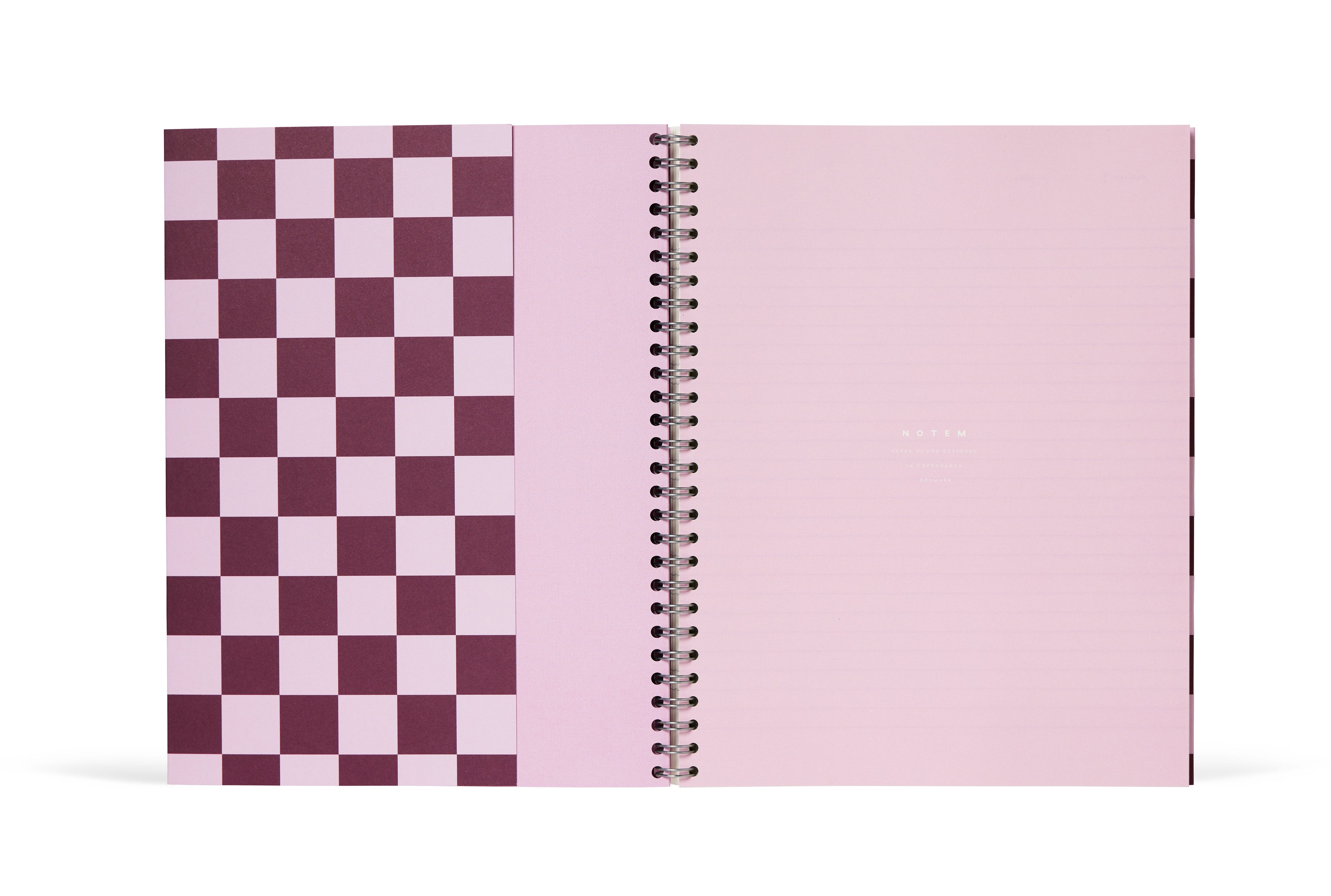 NOTEM Nela Notebook, Large - Bordeaux Check