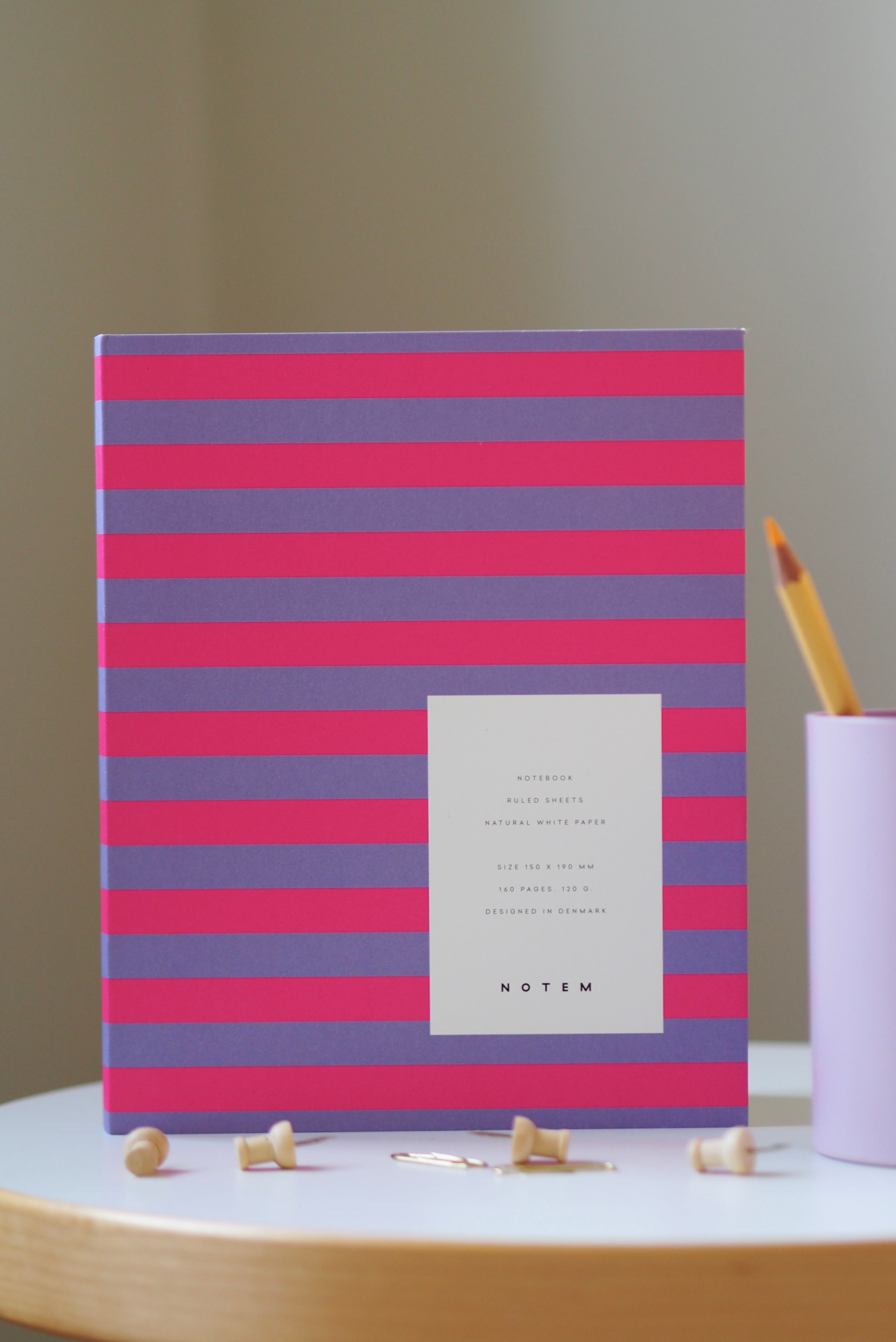 UMA Notebook, Medium - Lavender Stripe