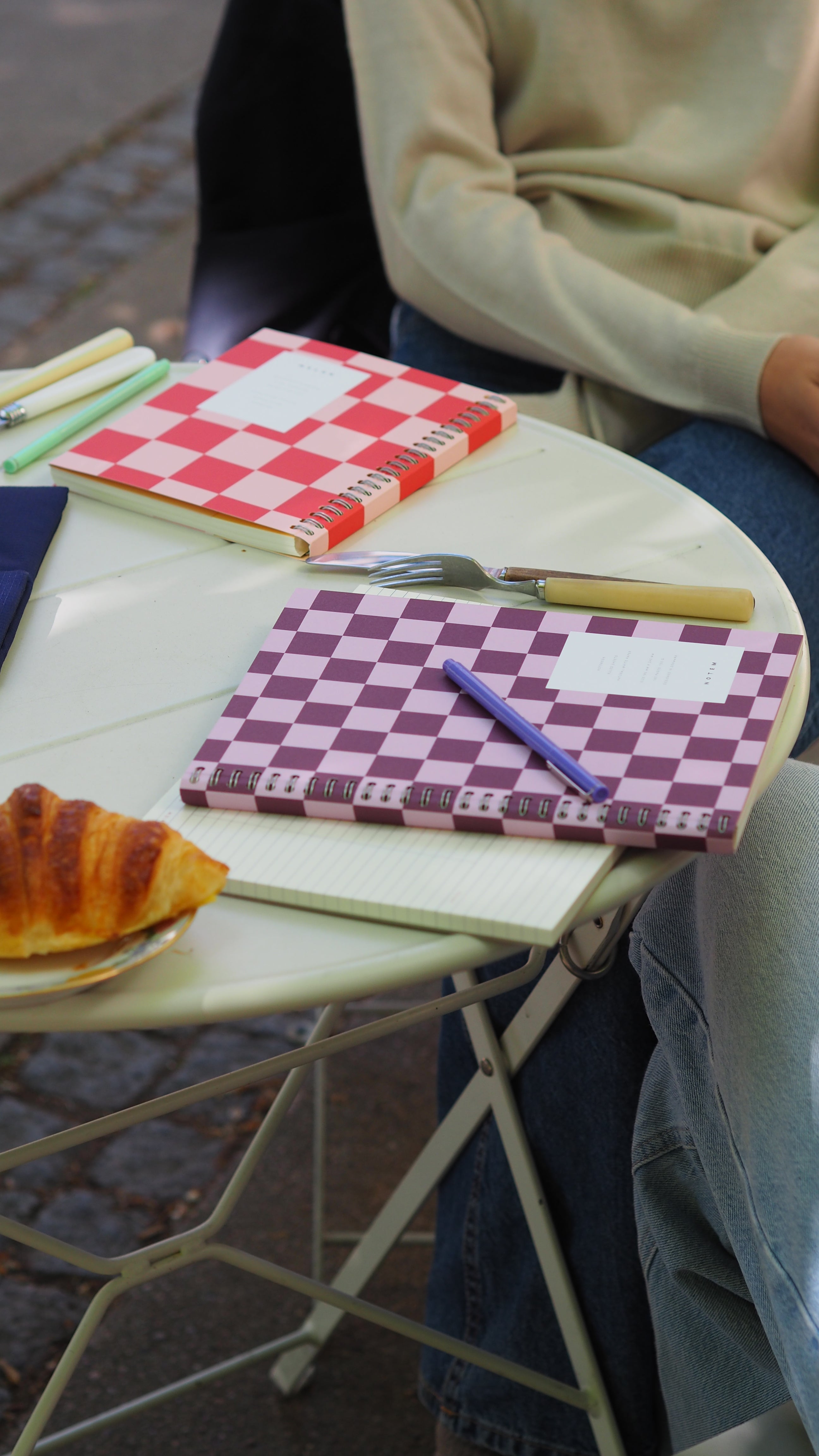 NELA Notebook, Large - Bordeaux Check