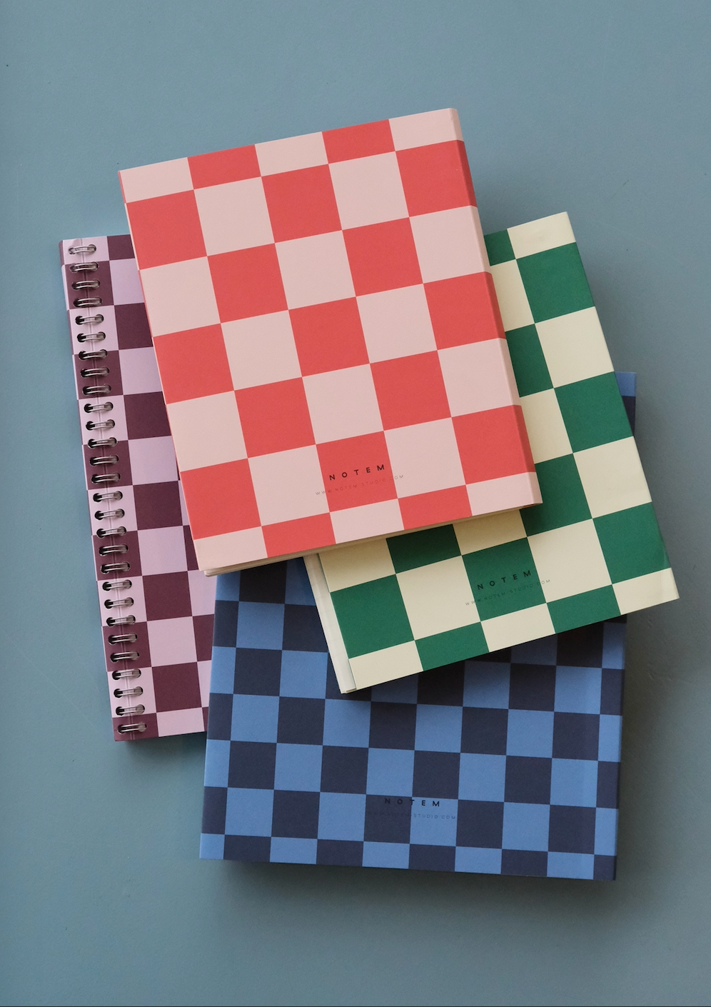 NOTEM Nela Notebook, Large - Bordeaux Check