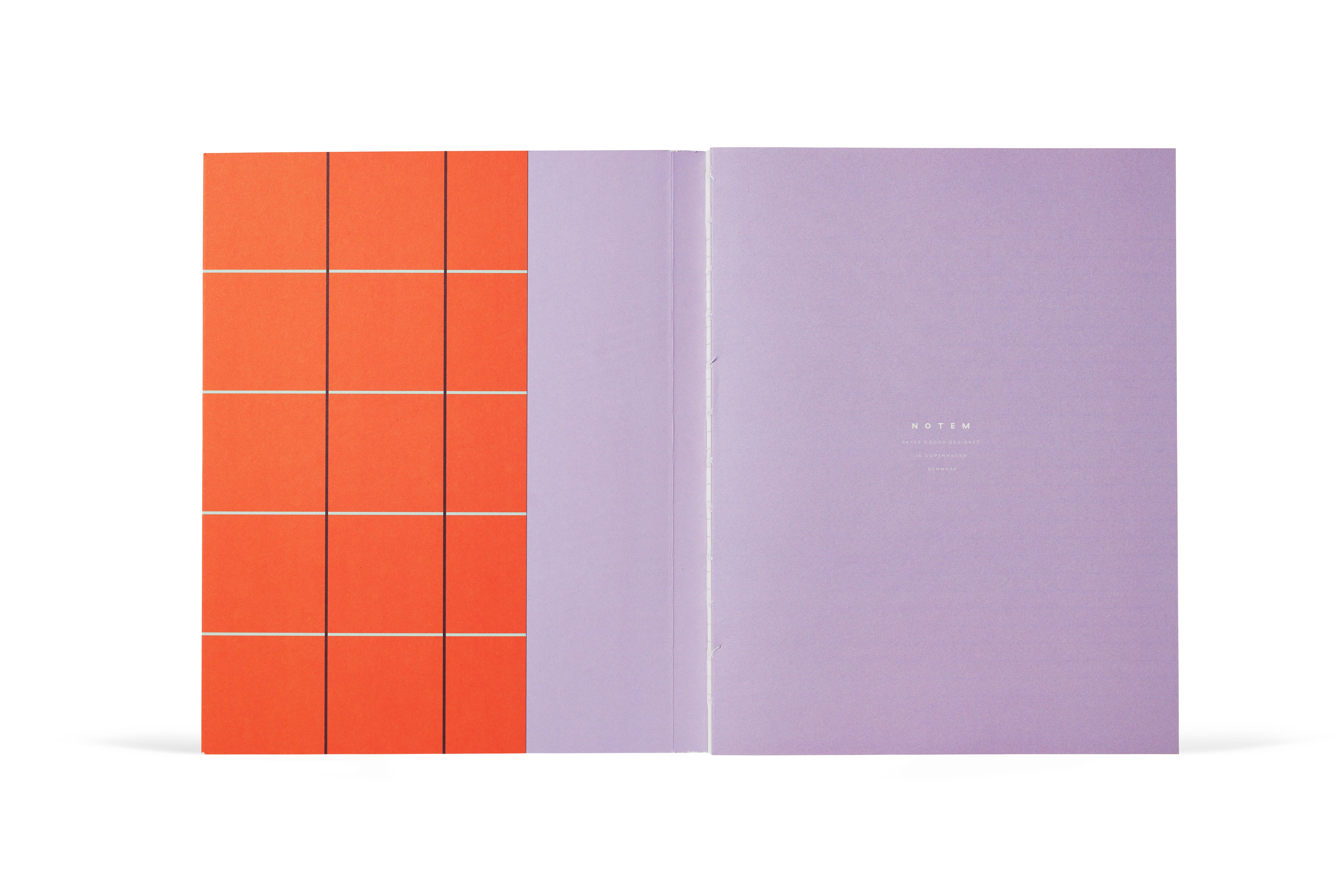 UMA Notebook, Groß - Orange Karo