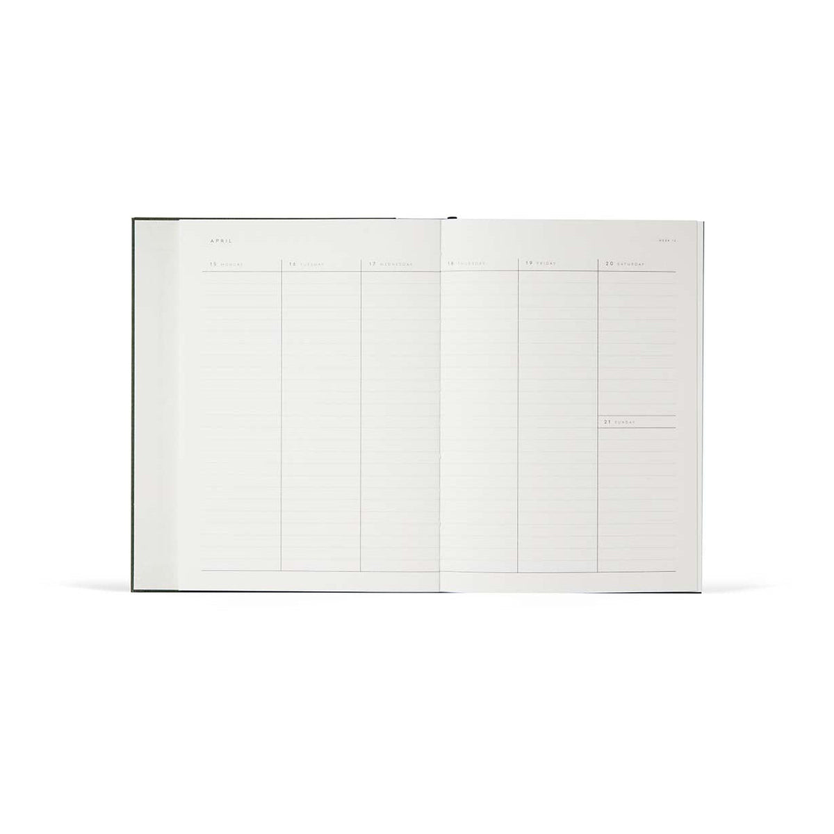 ALVA Annual Journal 2027, A5 Flat Lay Binding - Dark Blue – styled foto