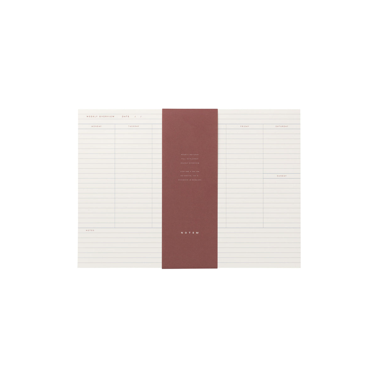 Bloc-notes hebdomadaire NOTEM Milo - Blanc et bleu