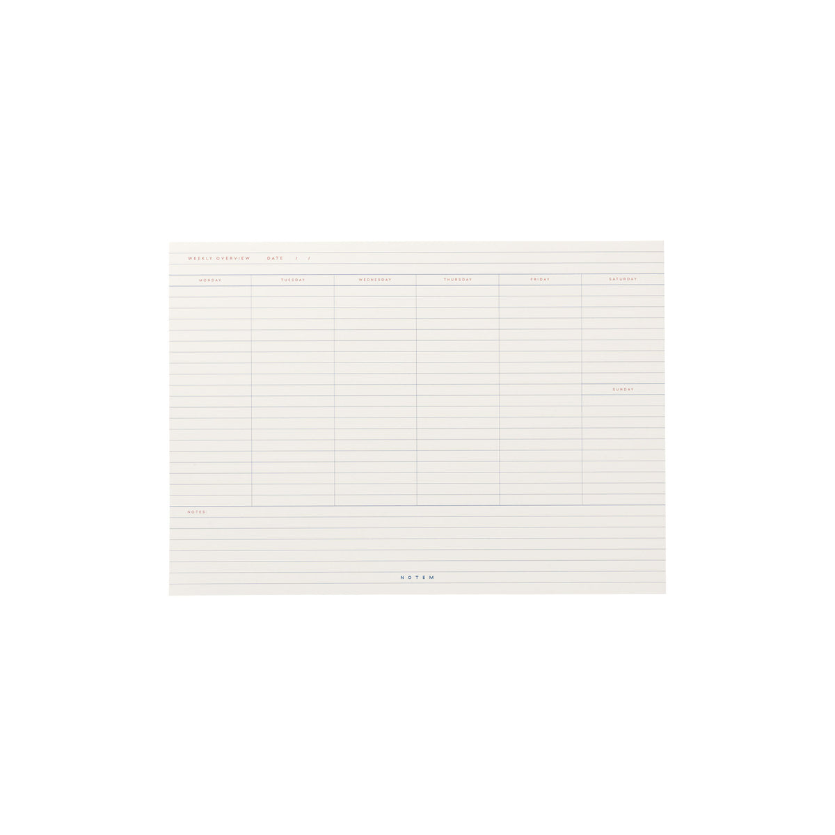 Milo Weekly Planner Notepad - White & Blue – view 3