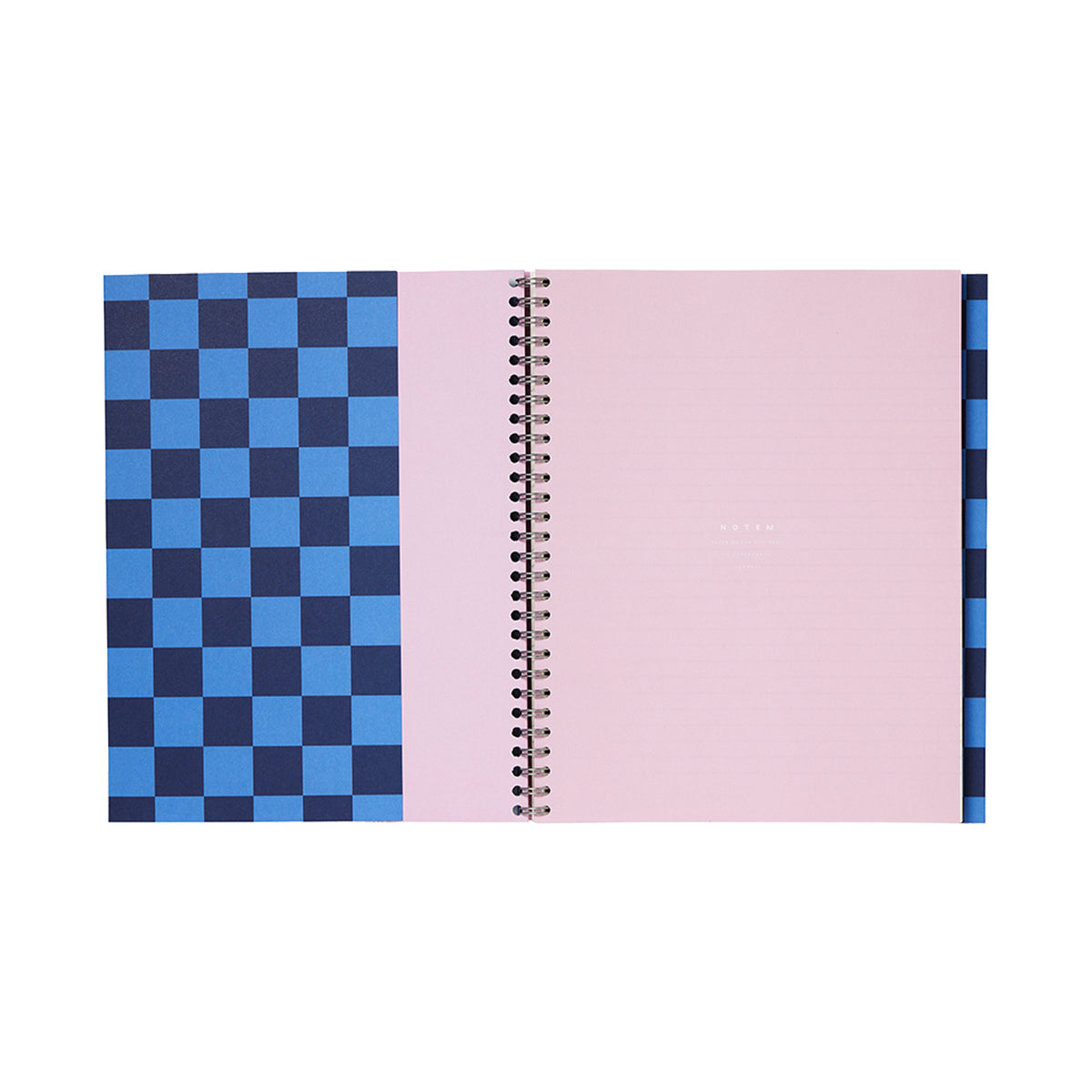 Nela Notebook, Large - Blue Check – view 3