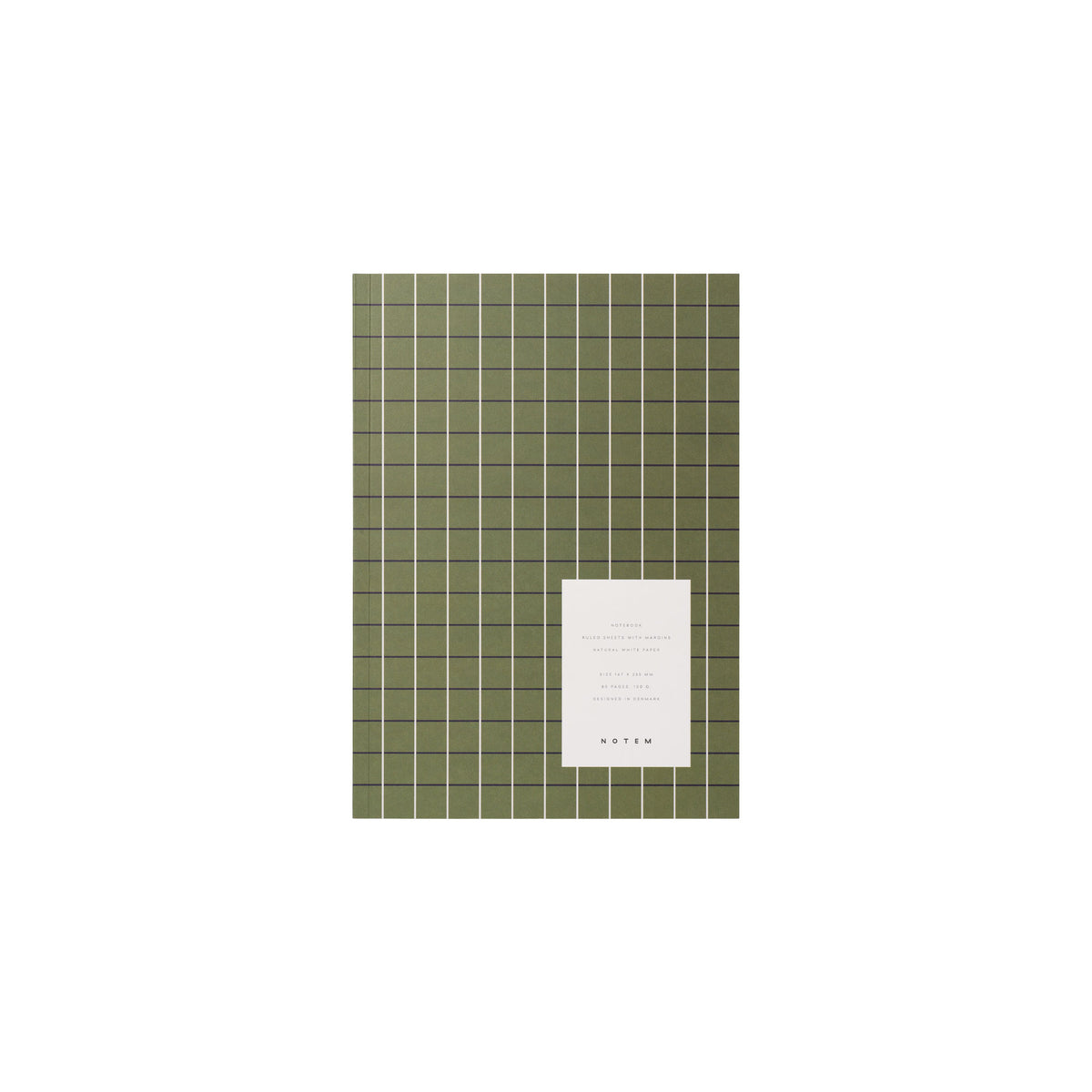Carnet NOTEM Vita, format moyen - Grille verte