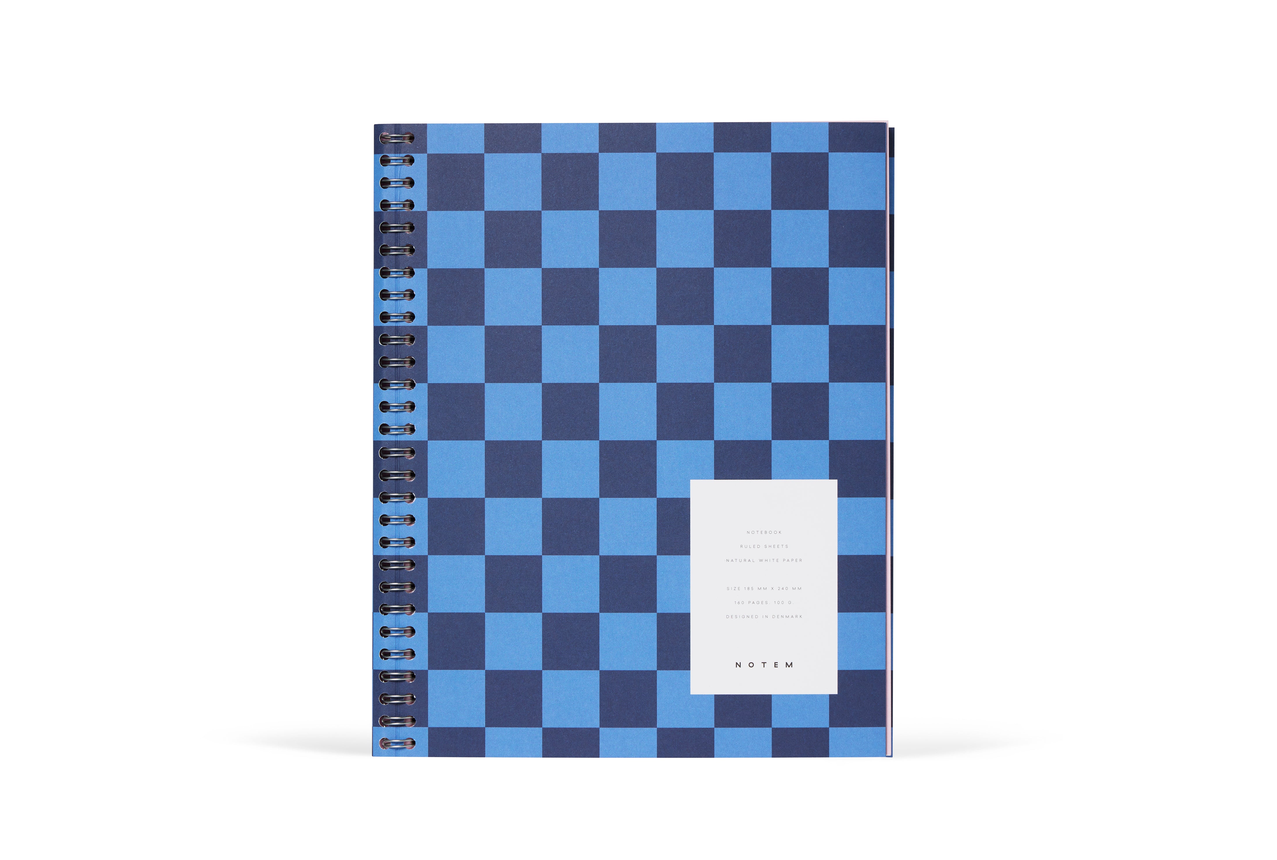NOTEM Nela Notebook, Large - Blue Check