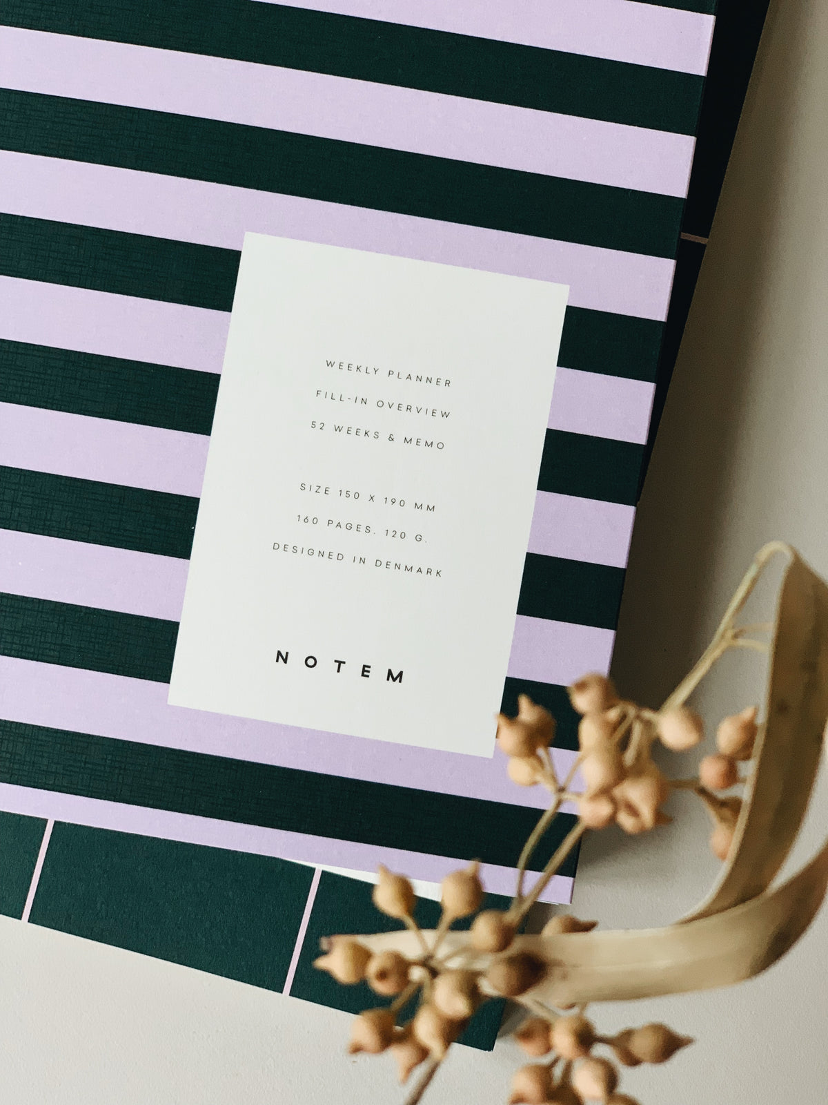 Agenda hebdomadaire UMA, format moyen - Rose et vert