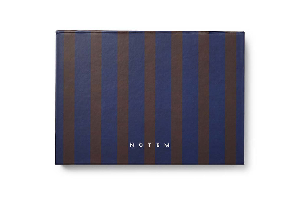 BILLE BOX medium - Blue & Brown stripe