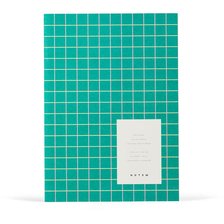 NOTEM Vita Notebook, Medium - New Green Grid
