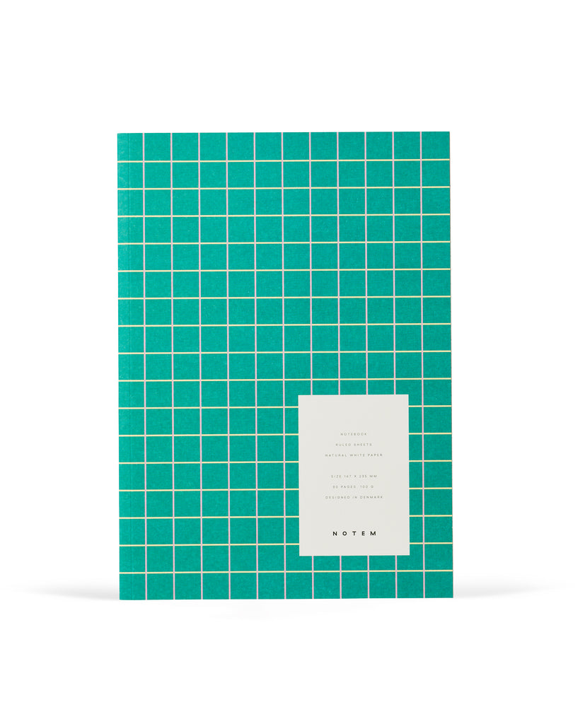 NOTEM Vita Notebook, Medium - New Green Grid