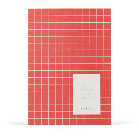 NOTEM Vita Notebook, Medium - Orange Grid