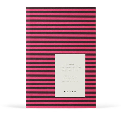 NOTEM Vita Notebook, Small - Bordeaux Stripe