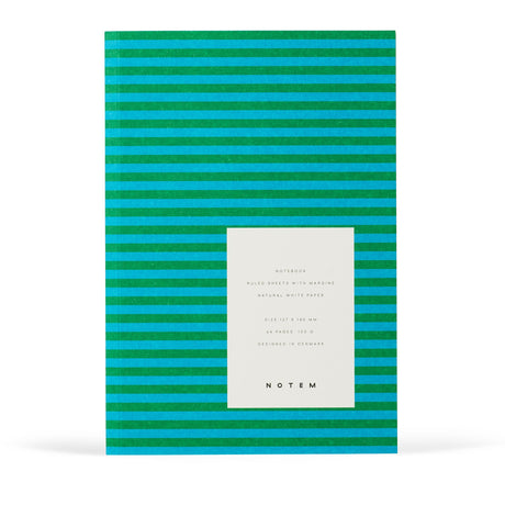 NOTEM Vita Notebook, Small - Green Stripes