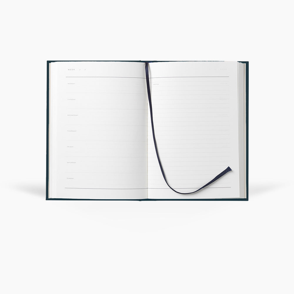 Notem Even Weekly Journal Dusty Blue Interior