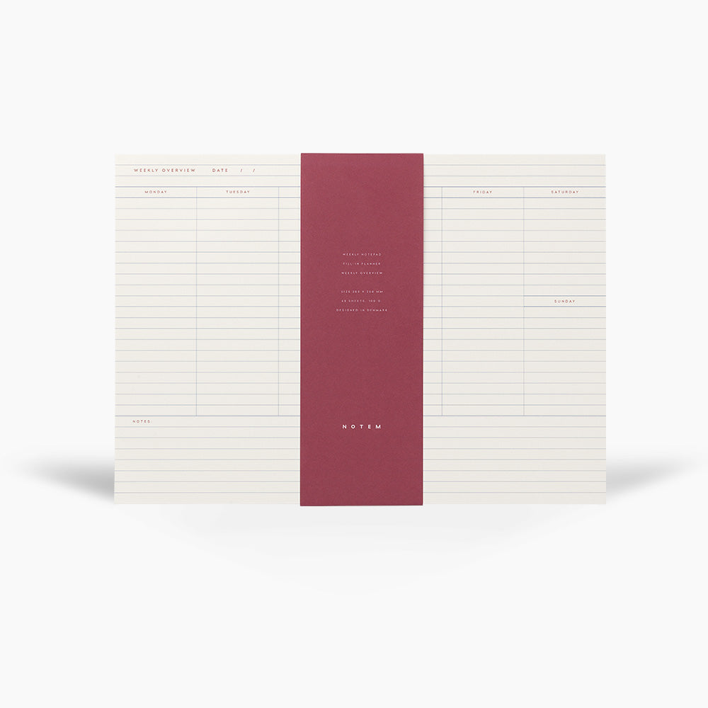 Notem Milo Weekly Planner Notepad Bellyband