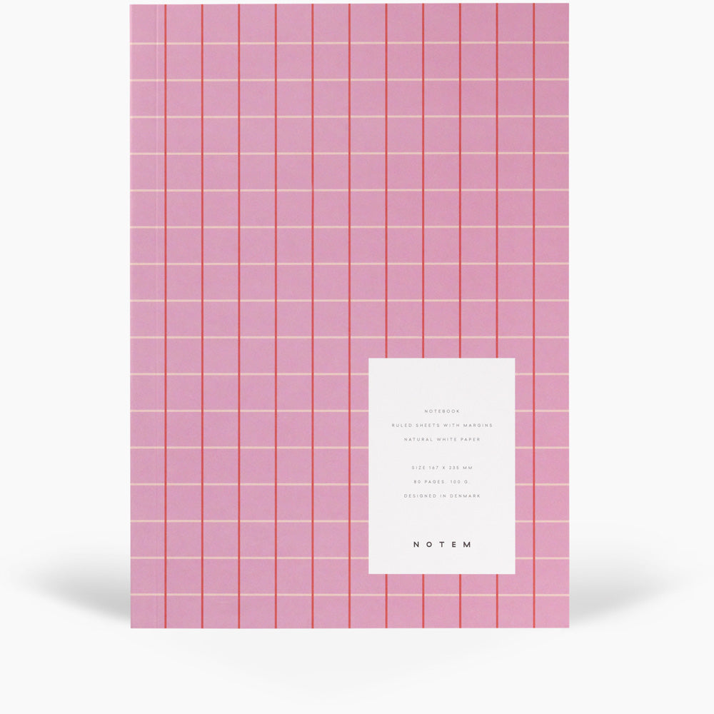 NOTEM Vita Notebook, Medium - Rose Grid